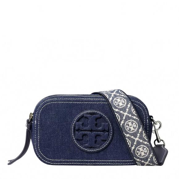 NEW TORY BURCH mini miller crossbody bag in denim